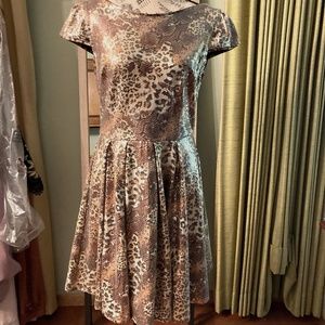 Betsey Johnson Animal Print Sequin Cocktail Dress